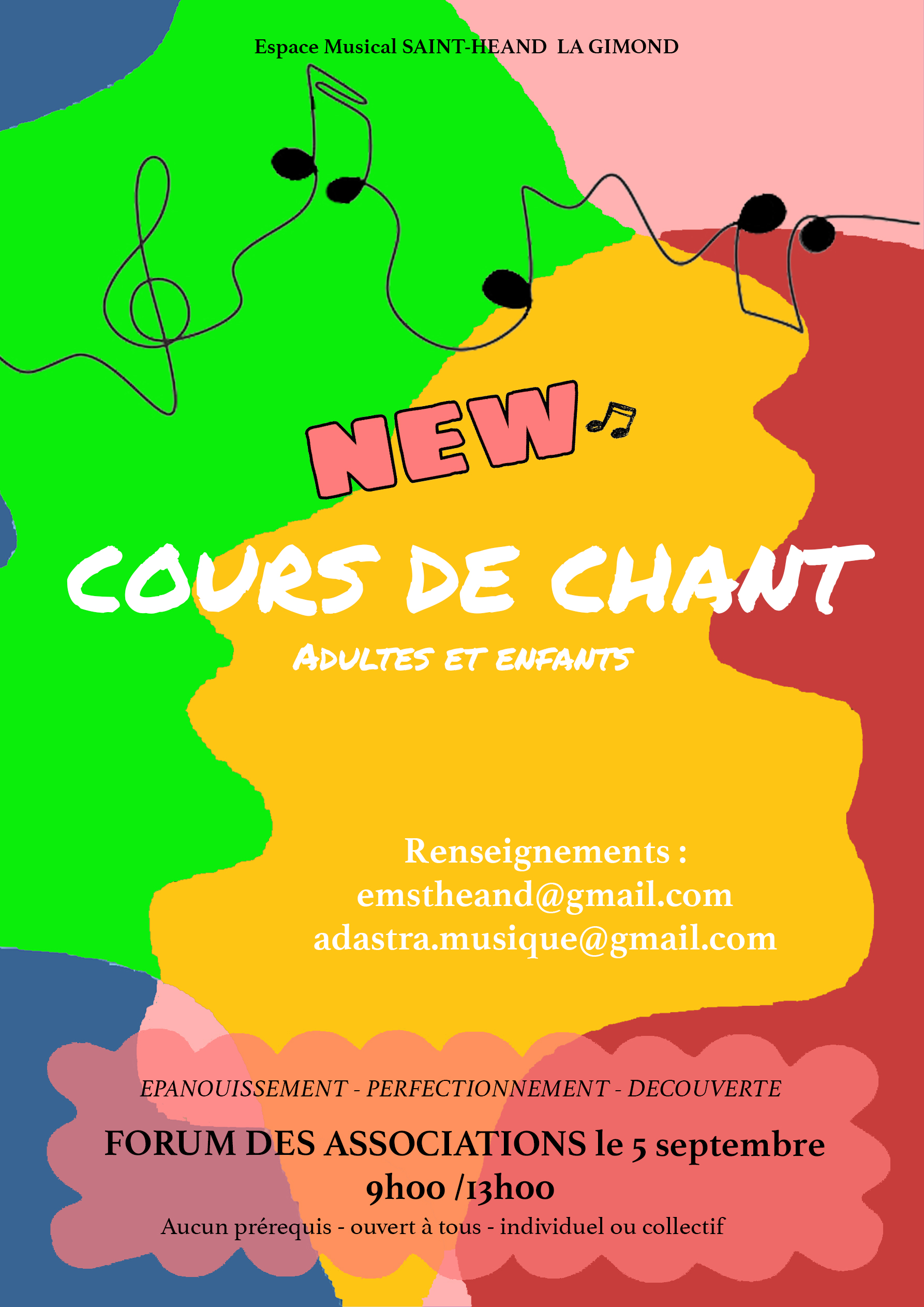 Affiche cours de chants CC